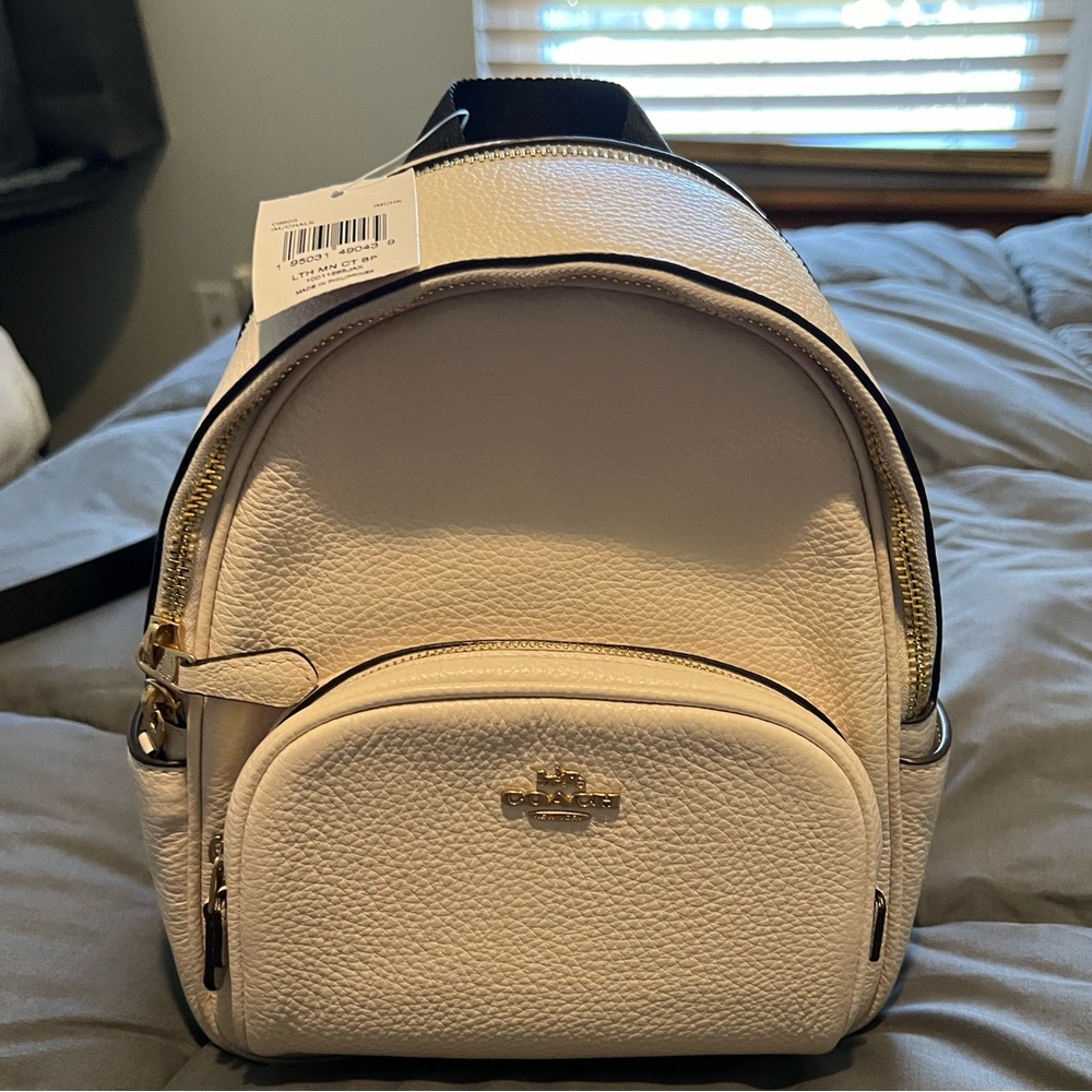 Coach Outlet Court Backpack Gold/Chalk, NWT